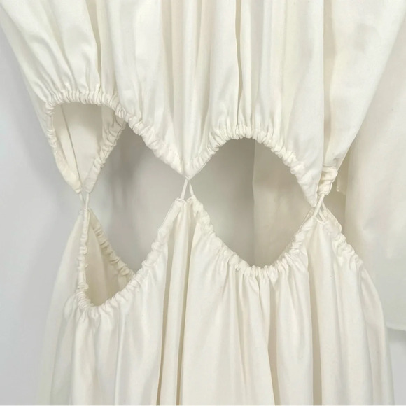 Aje Revolve Henriette Tie-Neck Halter Cut-Out Waist Midi Dress Small Ivory - Picture 7 of 15